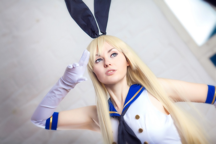 Shimakaze from Kancolle cosplay with bunny ears