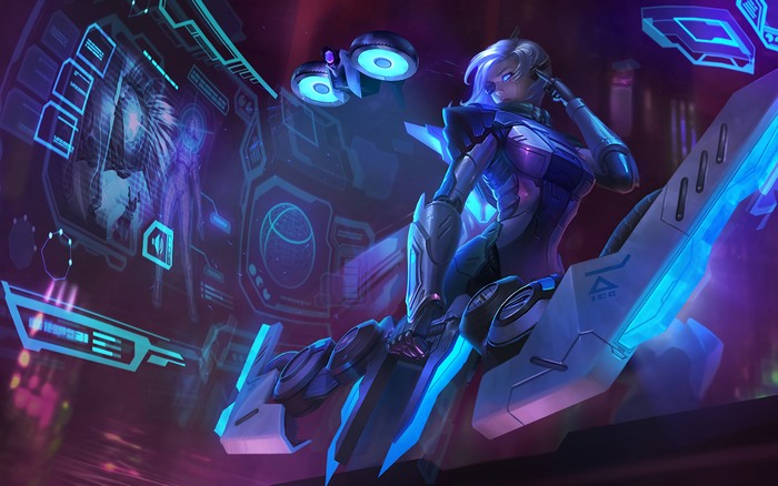Ashe from League of Legends in futuristic armor