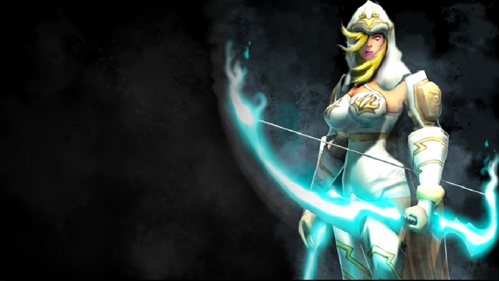 Ashe from League of Legends with a glowing bow