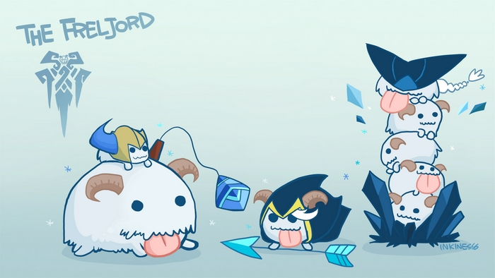 Poro and Ashe from League of Legends