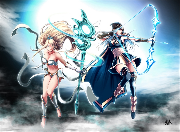 Lux and Ashe from League of Legends