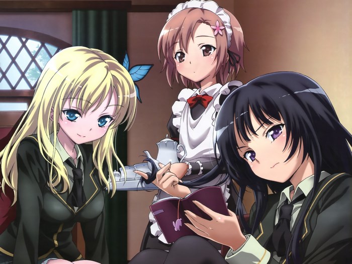 Sena Kashiwazaki and friends in a cafe