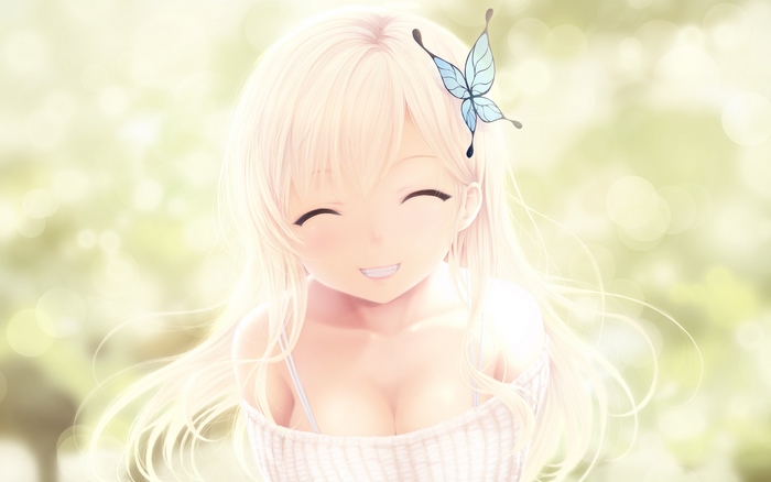 Sena Kashiwazaki with a butterfly hair clip
