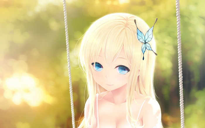 Sena Kashiwazaki on a swing