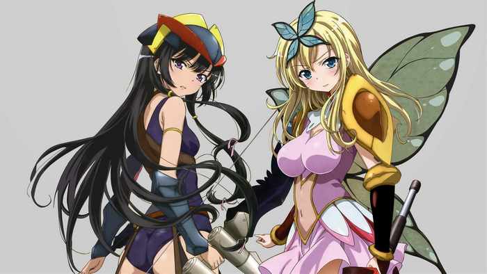 Two anime girls with wings and armor