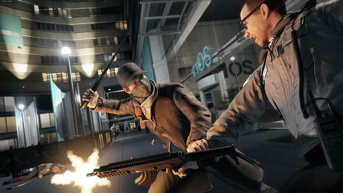 Aiden Pearce from Watch Dogs in a street fight