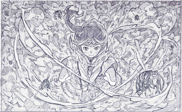 Karen Araragi surrounded by insects