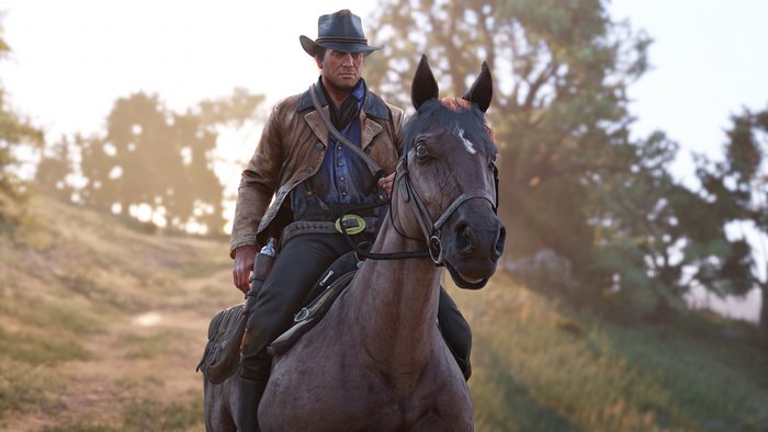 Arthur Morgan on horseback in Red Dead Redemption 2