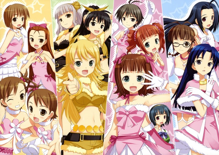 Chihaya Kisaragi and friends in idol outfits