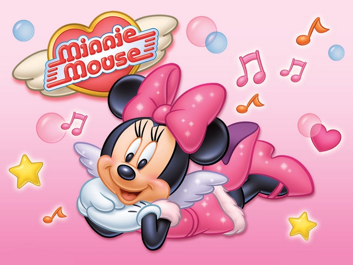 Minnie Mouse with music notes and stars