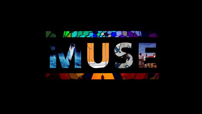 Muse band logo with abstract art