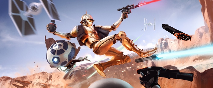 Battle Droid and R2-D2 in Star Wars Battlefront II
