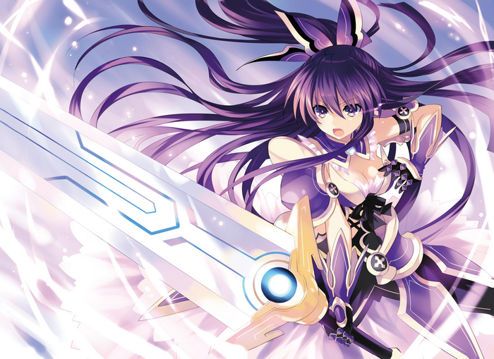 Tohka Yatogami from Date A Live holding a large sword
