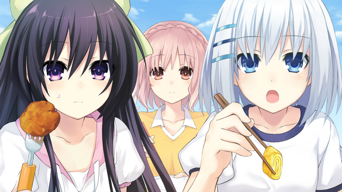 Tohka Yatogami and friends eating