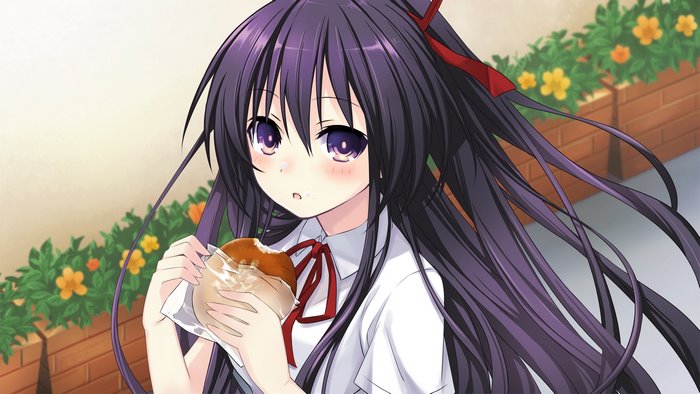 Tohka Yatogami eating a pastry