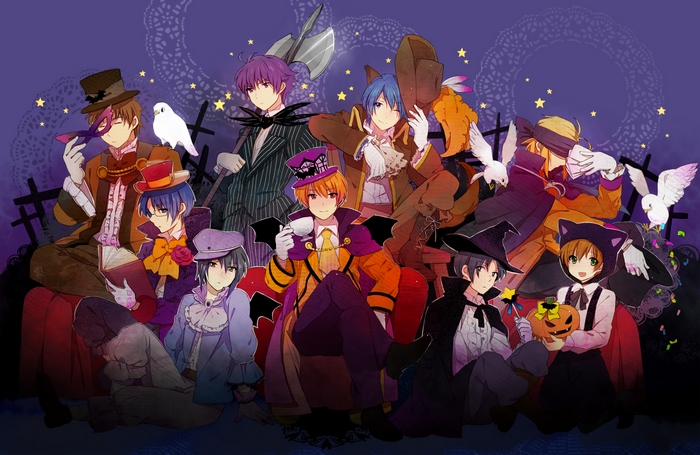 Anime characters in Halloween costumes