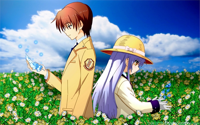 Yuzuru Otonashi and Kanade Tachibana in a Field
