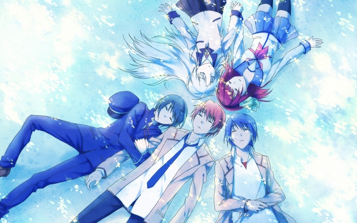 Yuzuru Otonashi and friends lying down