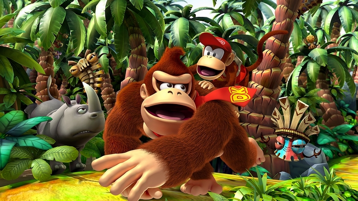 Donkey Kong and Diddy Kong in a Jungle