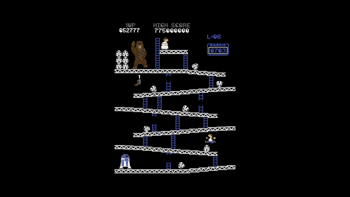 Donkey Kong game with Star Wars characters