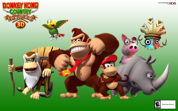 Donkey Kong Country Returns 3D characters