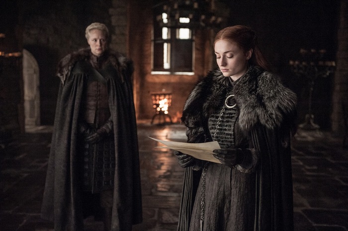 Brienne of Tarth and Sansa Stark in Game of Thrones