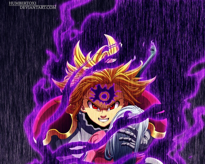 Meliodas from The Seven Deadly Sins with dark energy