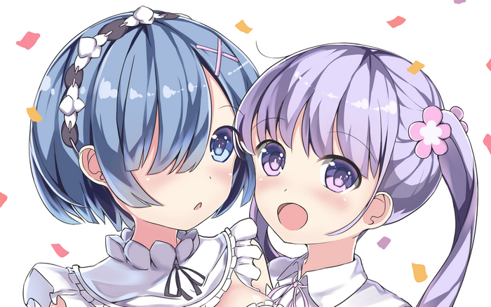 Rem and Aoba Suzukaze from Re:Zero and New Game!