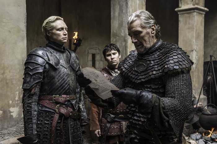 Brienne of Tarth and Ser Davos Seaworth reading a letter