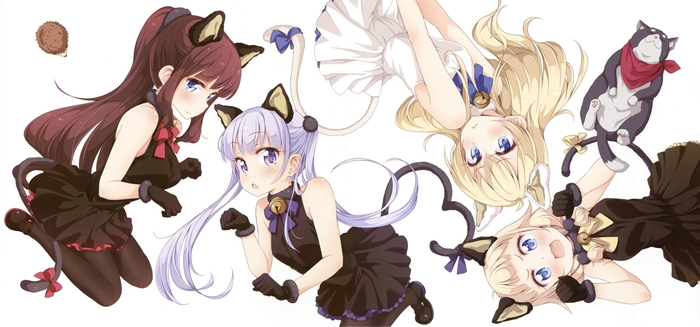 Aoba Suzukaze and friends in cat costumes