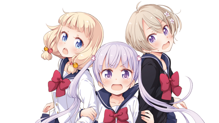 Aoba Suzukaze and friends in school uniforms