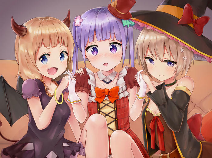 Aoba Suzukaze and friends in Halloween costumes