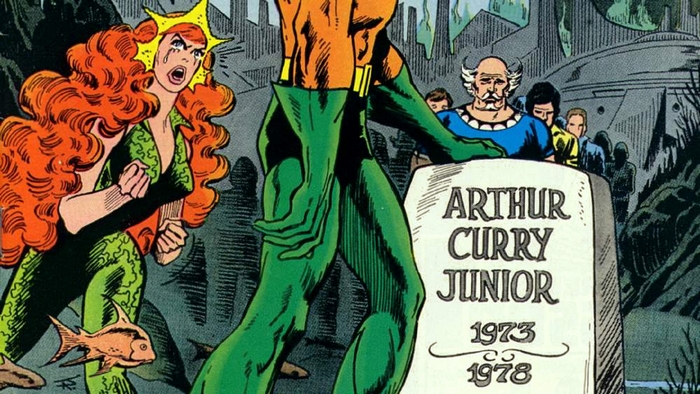 Mera and Aquaman at a grave