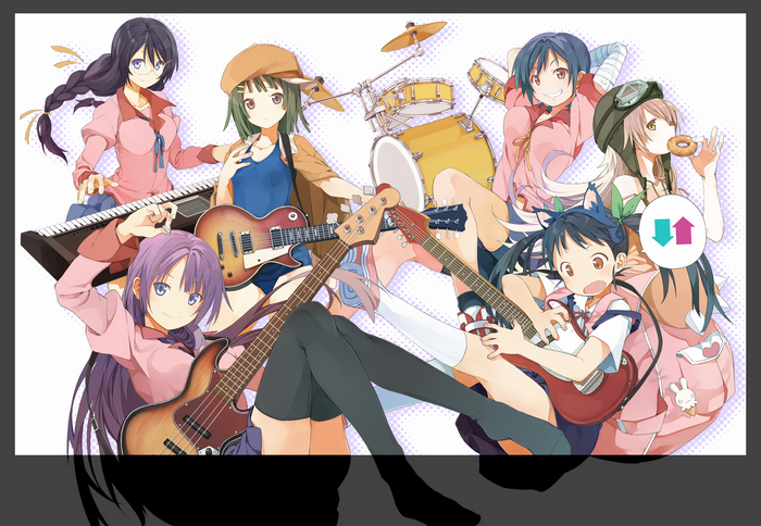 Anime girls playing musical instruments