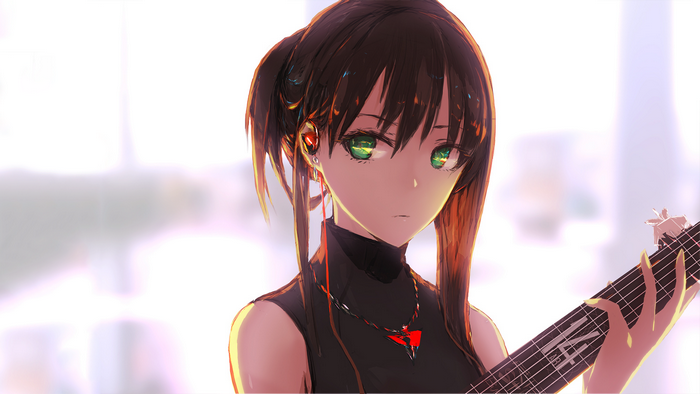 Rin Shibuya playing guitar