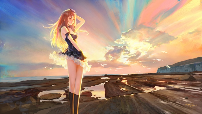Rin Shibuya from The Idolmaster Cinderella Girls at the beach