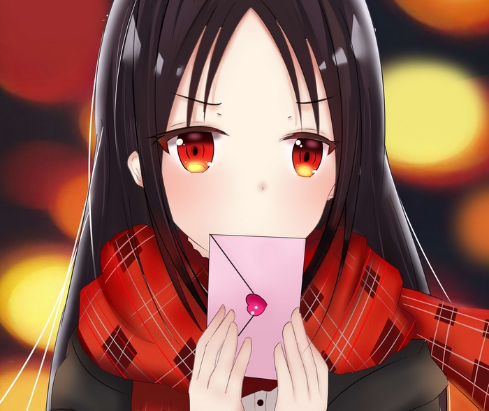 Kaguya Shinomiya holding a love letter