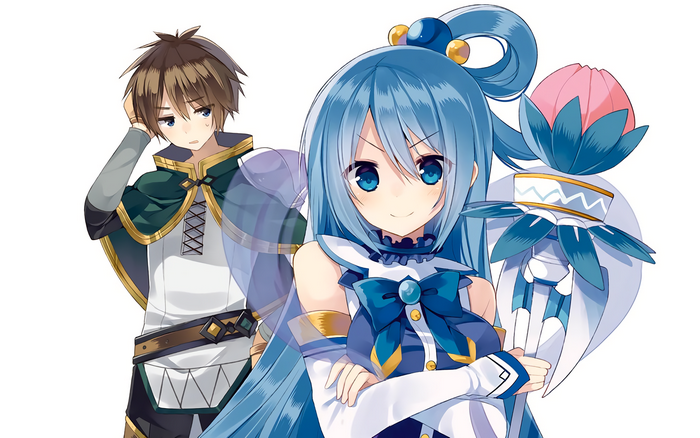 Kazuma and Aqua from Konosuba