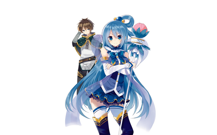 Aqua and Kazuma from KonoSuba