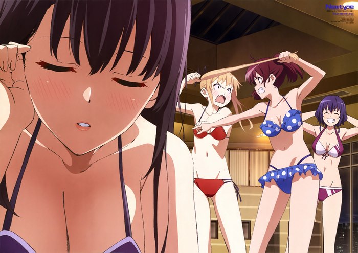 Utaha Kasumigaoka and friends in swimsuits