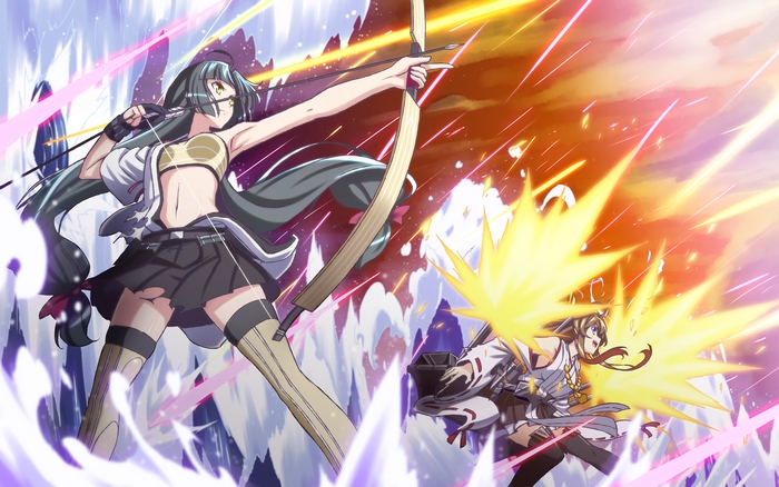 Kongou from Kancolle firing a bow