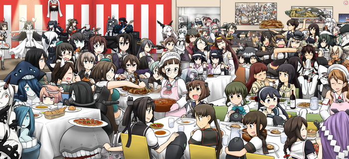 Kongou from Kancolle at a feast