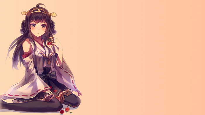 Kongou from Kancolle holding cherries