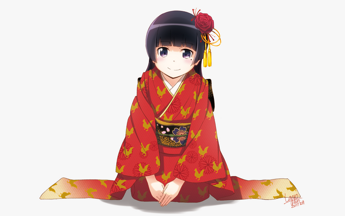 Ruri Gokō in a red kimono