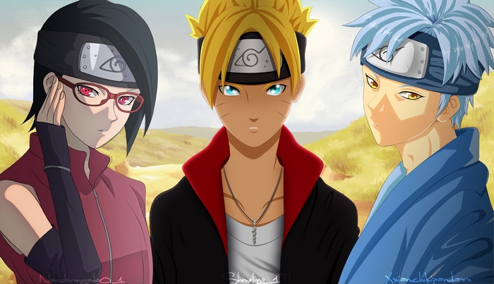 Sarada, Boruto, and Mitsuki from Naruto