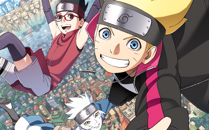 Boruto, Sarada, and Mitsuki from Boruto: Naruto Next Generations