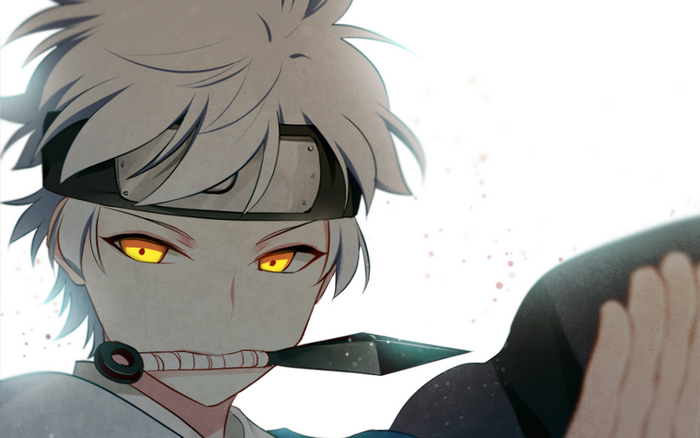 Mitsuki from Naruto holding a kunai