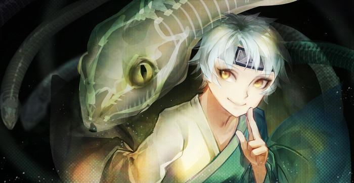 Mitsuki with Snake from Naruto
