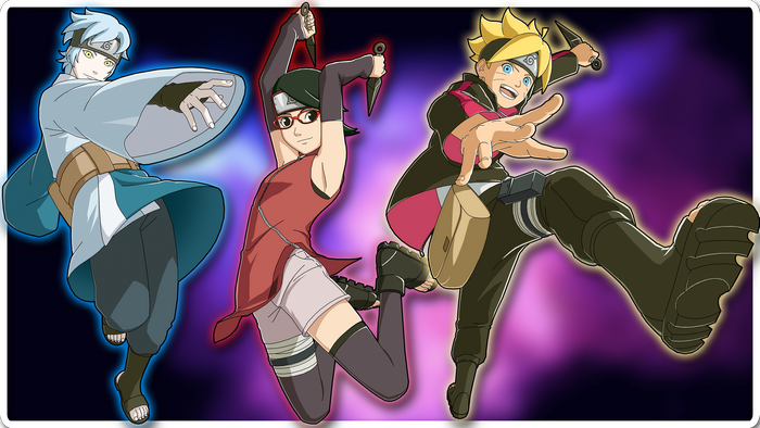 Mitsuki, Sarada, and Boruto from Naruto