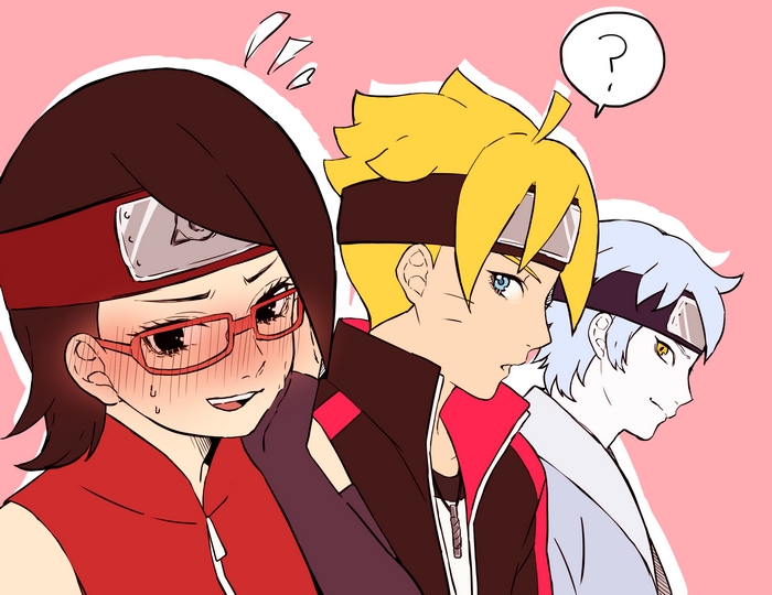 Sarada, Boruto, and Mitsuki from Naruto